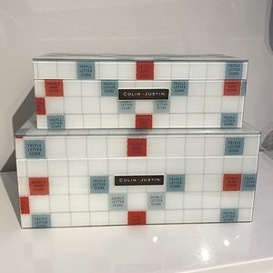 Gorgeous Colin + Justin Decorative Glass Scrabble Keepsake Boxes Large Size